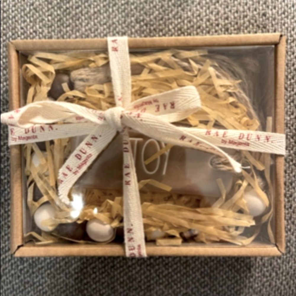 COPY - Rae Dunn brown and off white JOY beads